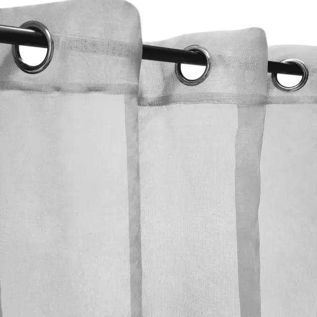 Unyqoos Grijze gordijnpaneel in effen kleur van polyester met ringen grijs