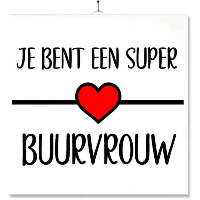 MC Living Tegel Met Opdruk | Geschenk | Kado | Je bent een super buurvrouw Multi-Color
