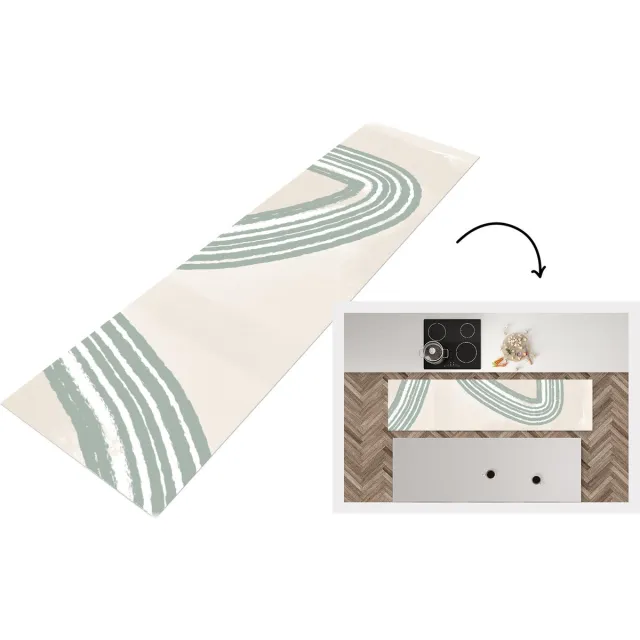 KitchenYeah Keukenloper - Loper keuken - Lijn - Abstract - Design - Keukenloper vinyl Multicolor