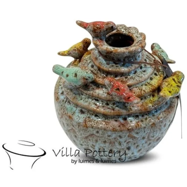 Villa Pottery Vaas Grenada D14xH16 blauw