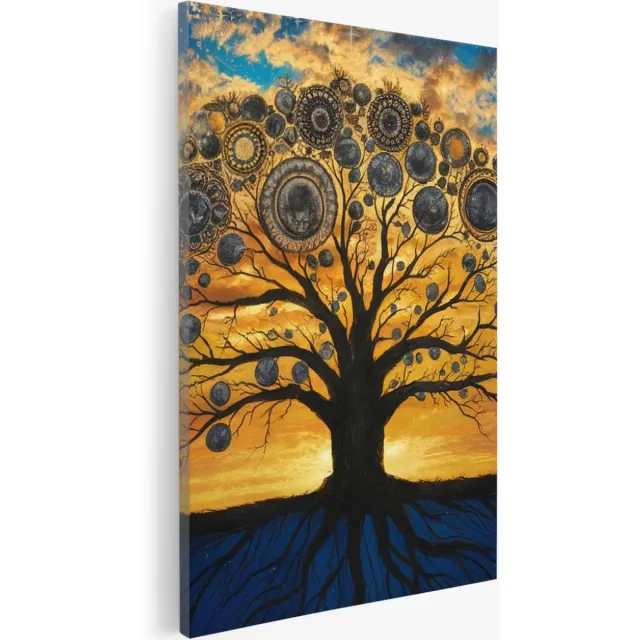 Saammp Canvas Schilderij - Spirutuele boom - Landschap - Natuur - 50x70 - Foto op canvas - Wanddecoratie - Muurdecoratie Woonkamer - Slaapkamer decoratie - Canvas Print Multicolor