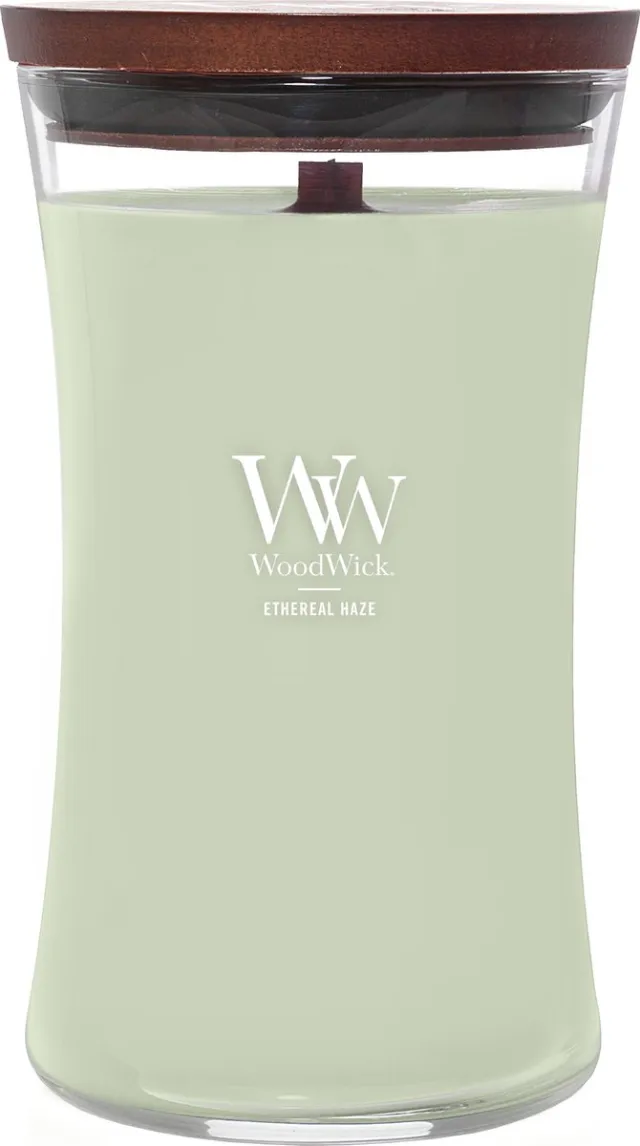 Woodwick Hourglass Large Geurkaars - Ethereal Haze - 130 branduren Groen