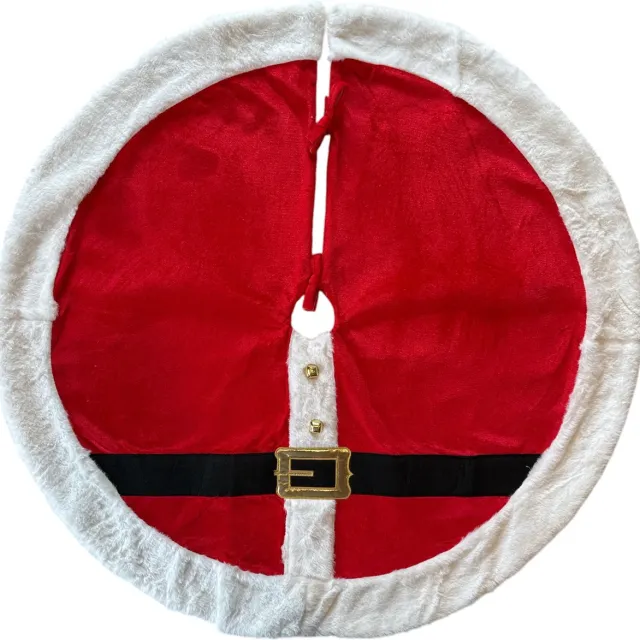 Unique Living Luxe Ronde kerstboomrok - Kerstboomkleed - Boomdeken - Kerstman - 90 x 90 cm Rood