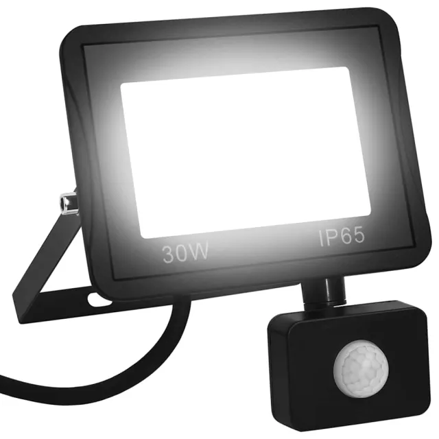 vidaXL Spotlight met sensor LED 30 W koudwit Zwart