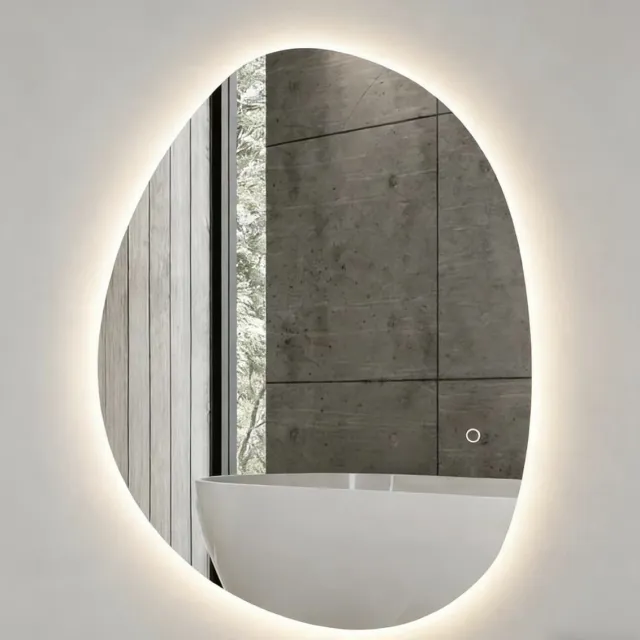 Wishdor Badkamerspiegel - Ledverlichting En Anti-Condens - Modern - Voor Badkamer - Glas - Zilver - 80 X 5 X 60 Cm
