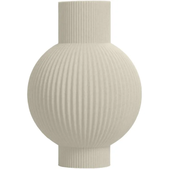 Layvo VAREN Vaas - Crème - D18 x H25 cm - droogbloemen vaas - moderne vaas - gerecycled plastic