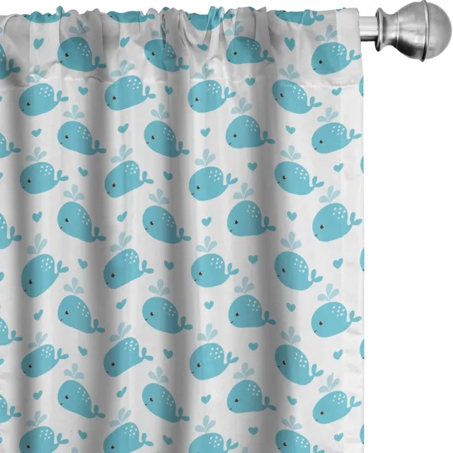 ABAKUHAUS Wal gordijnen – 2x75x175 cm – microvezel – lichtblauw-wit Blassblauw Wit