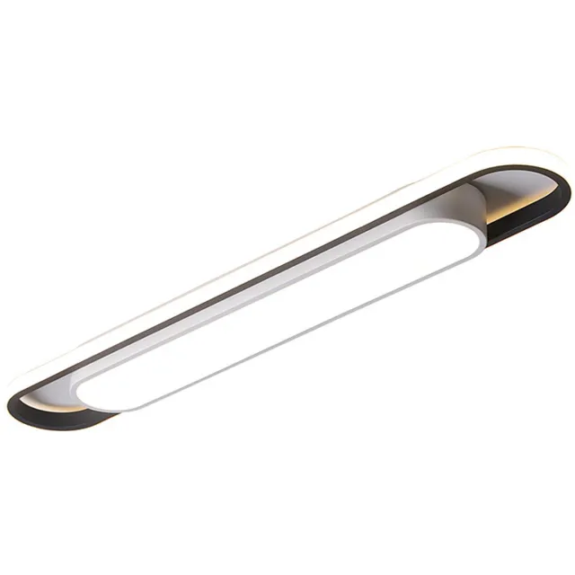 ZVD Moderne LED Energiezuinige Plafondlamp Langwerpig - Scandinavische Plafondverlichting voor Gang, Slaapkamer & Keuken - Zwart & Wit - Design Ganglamp - Wit Licht（40cm） zwart&wit 1