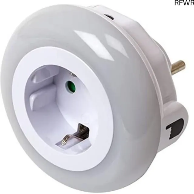 RFWR Led Nachtlampje met Automatische In- en Uitschakelfunctie en Schemeringssensor, 9 Kleuren, 8,2 x 8,2 x 7,25 cm wit