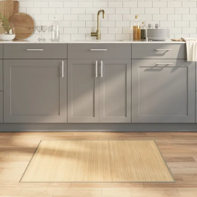 vidaXL Vloerkleed rechthoekig 80x100 cm bamboe lichtnaturel beige, foto 2