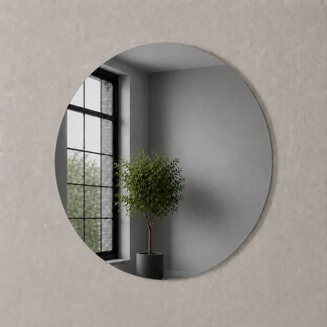 Wandspiegel - Rond - Diameter 500 mm - Spiegel grijs gekleurd - Met montageset - In Nederland Geproduceerd - Top Kwaliteit Wandspiegel Zonder Lijst