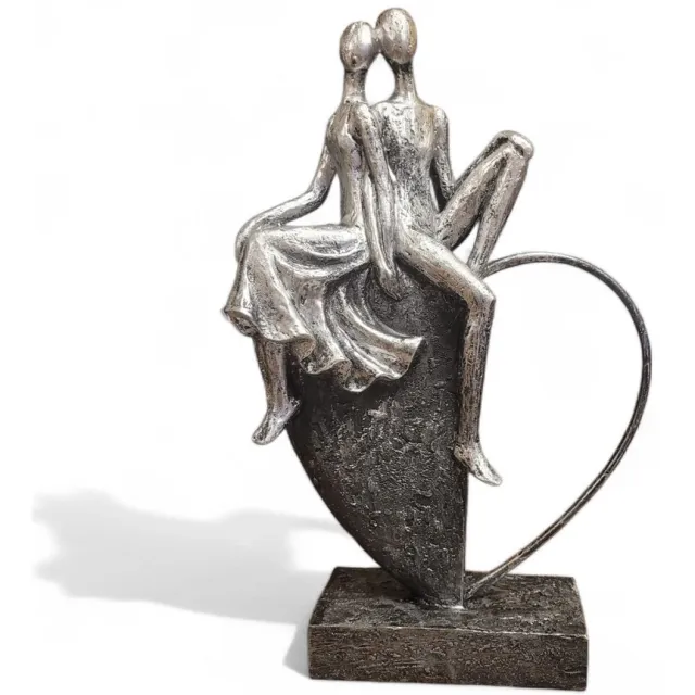 Rawa Geschenken Sculptuur Just US - 5x23x29 cm - polyresin - antiek silver grijs