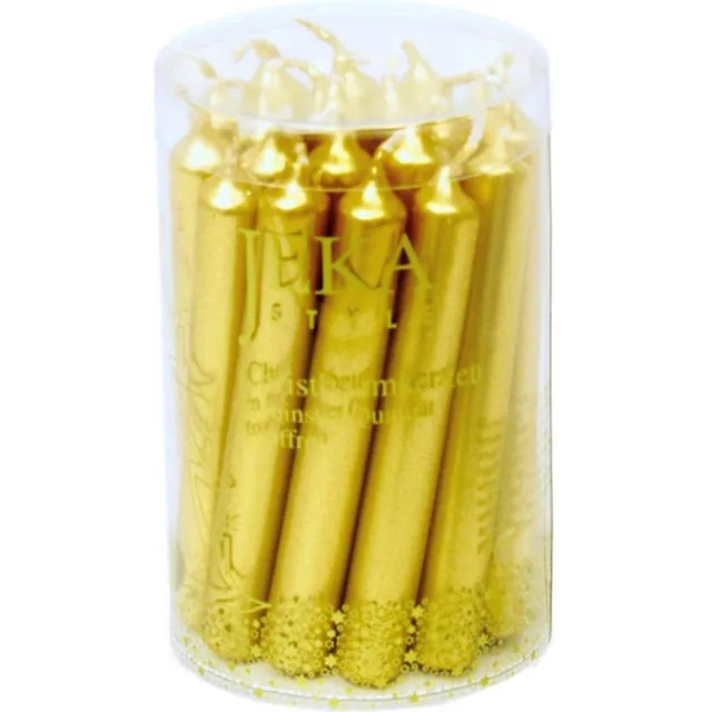 JEKA Kerstboomkaarsjes - goudkleur - 20 stuks per verpakking - kerst - kerstboomverlichting