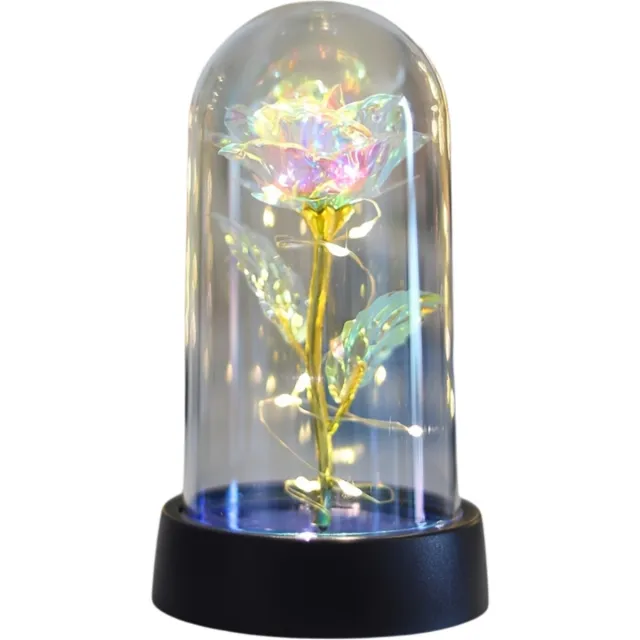 Livano Roos In Glas - In Stolp - Galaxy - Roos In Glazen Stolp - Roos In Doos - Onsterfelijke Roos In Glas - Valentijn Cadeautje Voor Haar - Valentijn Cadeautje Voor Hem - Wit