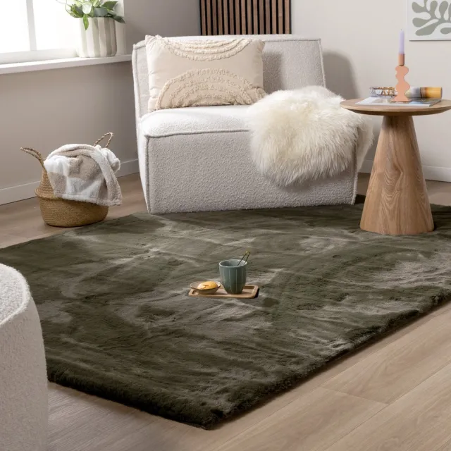 NATURL. Zacht Hoogpolig vloerkleed - Comfy Supreme Groen - 140x200cm