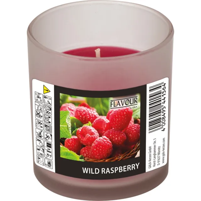 Conpax Candles geurkaars - raspberry geur - rood - 8 branduren - in glas - aroma kaars Lichtrood