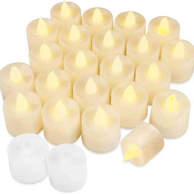 Warmara Theelichtjes op Batterijen - LED Theelichtjes - Kaarsjes - Wit - 10cm x 10cm x 15cm Meerkleurig