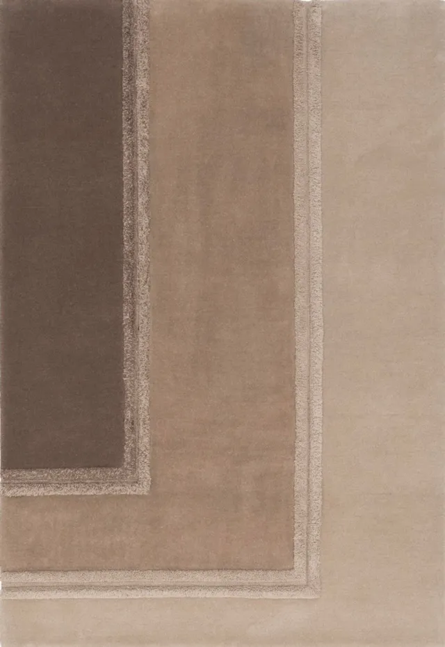 Acsento Delos Beige Vloerkleed - 160 x 230 cm - Beige,Taupe - Rechthoekig - Wol - Woonkamer, Eetkamer, Slaapkamer - Geometrisch - Modern, Scandinavisch