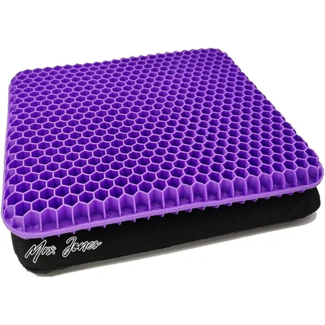 Mrs. Jones HSSGGV zitkussen gelkussen vermoeidheid verlichten kan rug- zit- en stuitbeenpijn verlichten ergonomisch drukontlastend kantoor auto rolstoel (paars) . Zwart