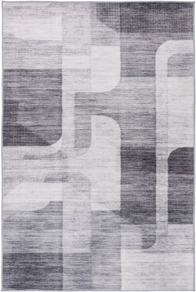 Padiro design laagpolig vloerkleed 160 x 230 cm - lichtgrijs - modern abstract ontwerp - voor vloerverwarming - van polyester