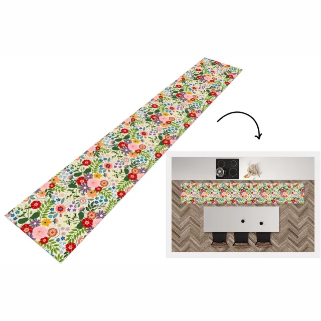 KitchenYeah Keukenloper - Keukenmat - Bladeren - Bloemen - Design - Keuken vloerkleed Multicolor
