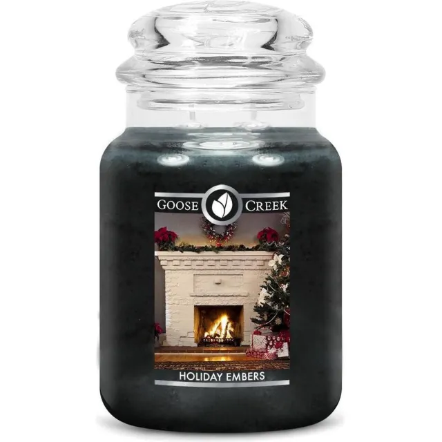 Goose Creek Candle Geurkaars Holiday Embers zwart groen