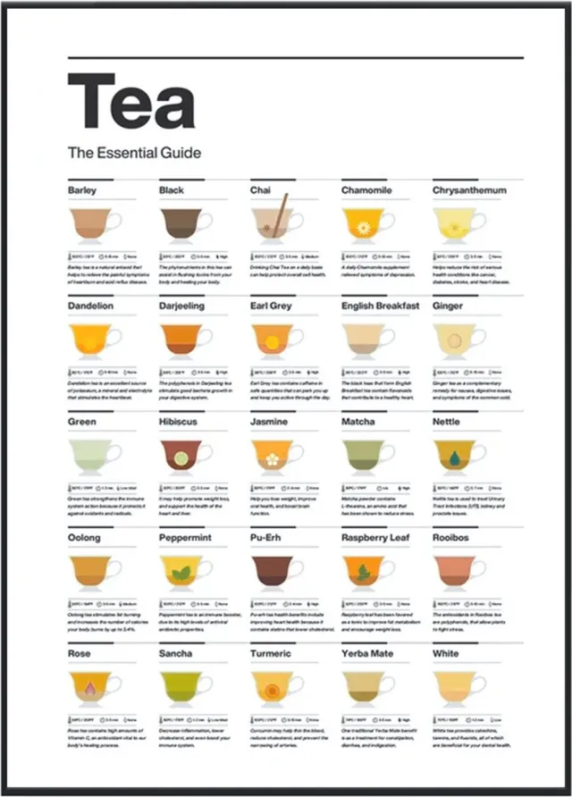 No Filter Keuken posters - 21x30 cm / A4 formaat - Thee guide - Keuken decoratie kleur
