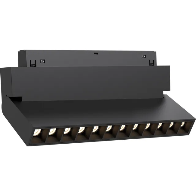Qualu 48V Magnetische Lineaire LED Bar - Kingtron Magni - 12W 1020lm 24D - Natuurlijk Wit 4000K - Kantelbaar Zwart