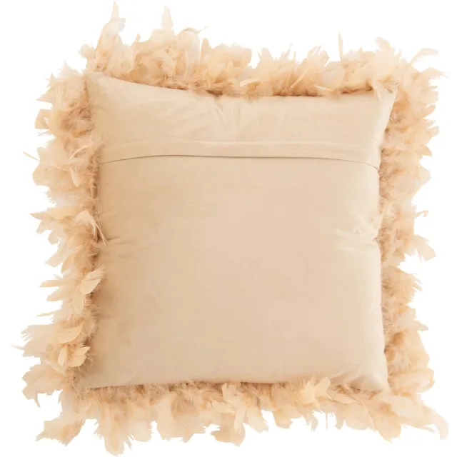 J-Line kussen Pluimen - polyester - roze/beige