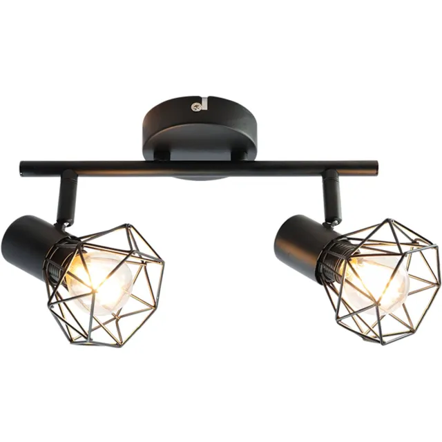 Olucia JAYLANO - Plafondlamp - Zwart - 2L - Vorm: Rond