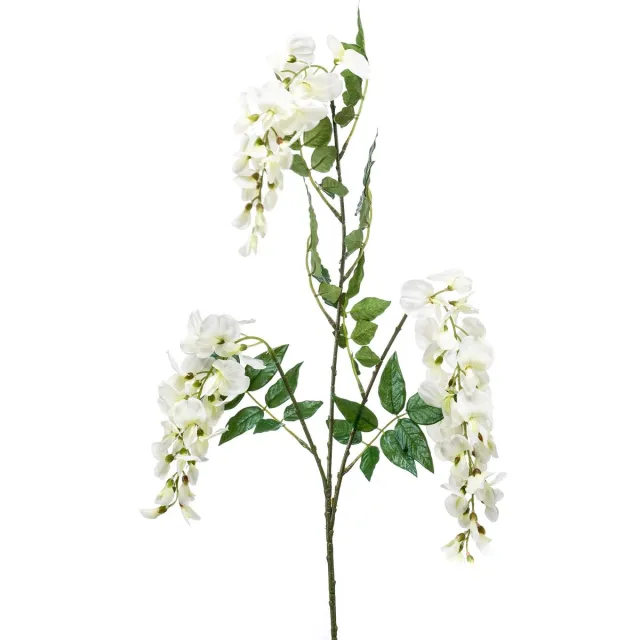 Emerald Kunstbloem Blauweregen 70cm crème - Kunstplant voor binnen