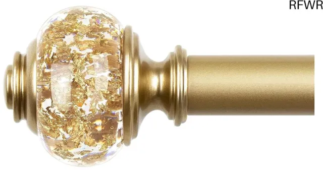 RFWR Uitschuifbare Gordijnroede 80 tot 365 cm - Goud met Transparante Eindstukken voor Raambalkons en Slaapkamers