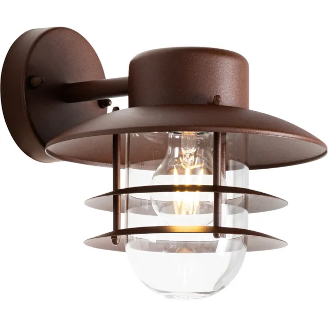 QAZQA shell - Industriele Wandlamp voor buiten - 1 lichts - Ø 21.6 cm - Roestbruin - Industrieel - Buitenverlichting