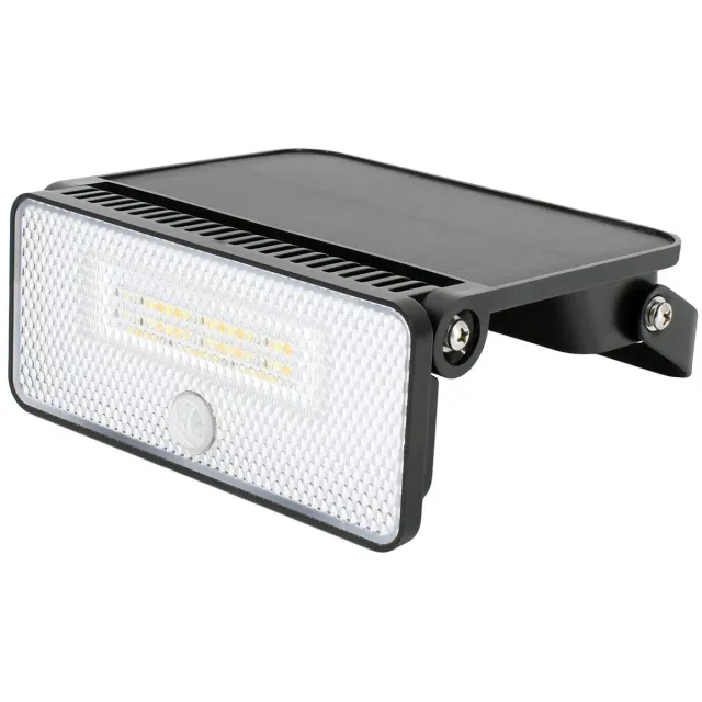 Bemko Soker SOLAR - 8W Zonne-energie Floodlight - LED-Breedstraler - 1000Lm Schijnwerper - 3-traps 3000/4000/6000K - IP65 bewegingsmelder PIR-sensor - Zwart