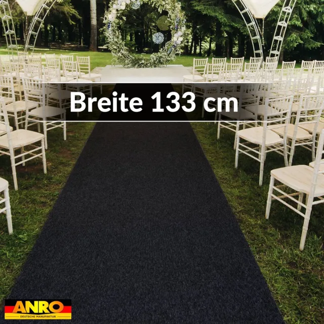 ANRO Eventtapijt Antraciet 250x133cm – Beurstapijt Loper Messeloper Bruiloftsloper Antislip Op Maat