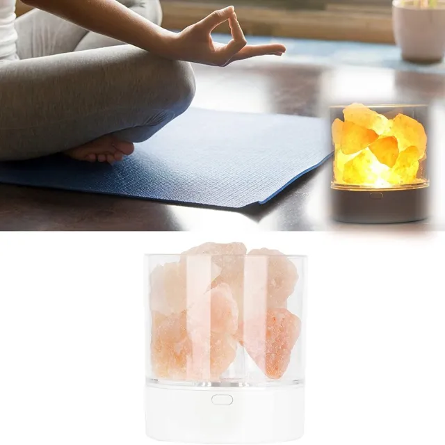 Salt Lamp Zoutlamp – Salt Lamp – Woonkamer Accessoires – Tafellamp - Nachtlampje Oranje, lila