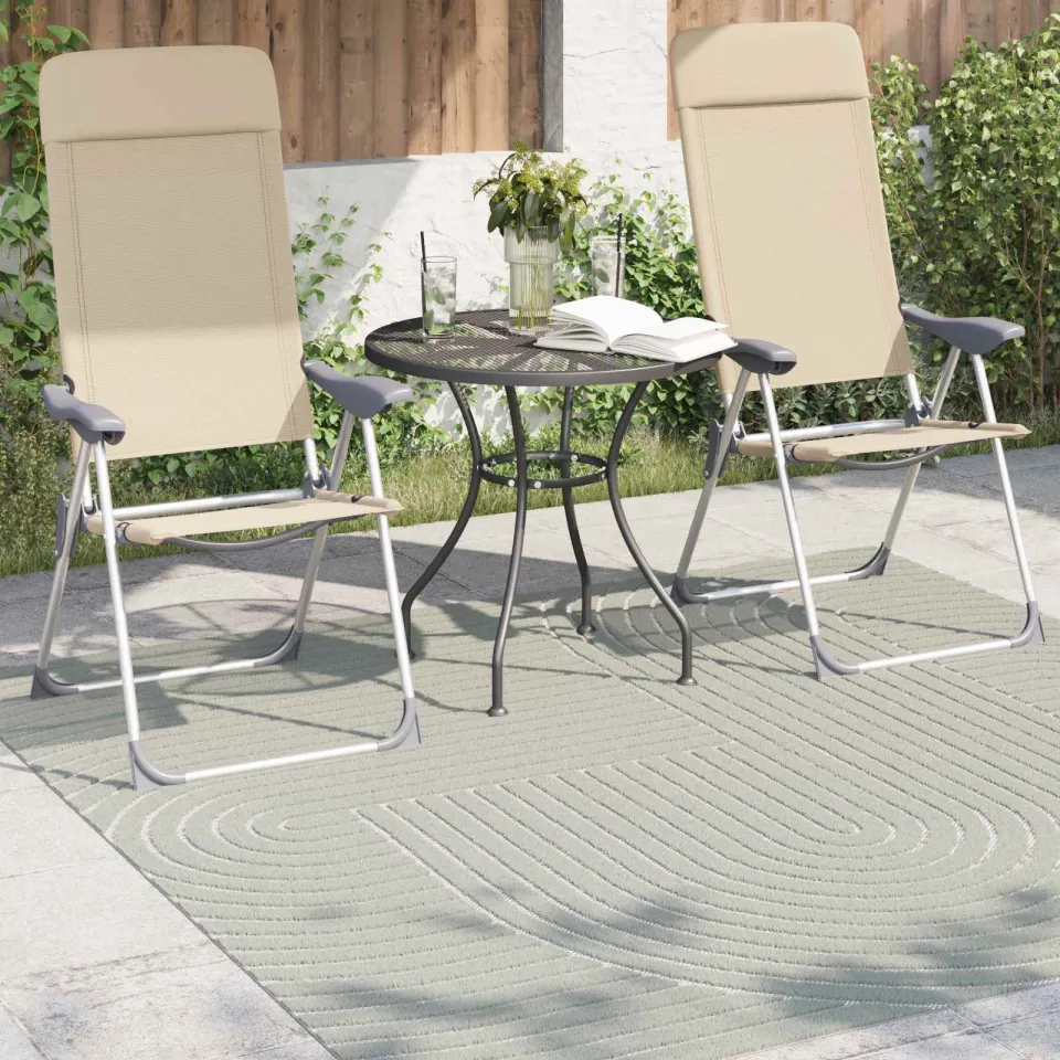 vidaXL Binnen- en buitentapijt PALMERAS Groen 200 x 200 cm Polyester, foto 3