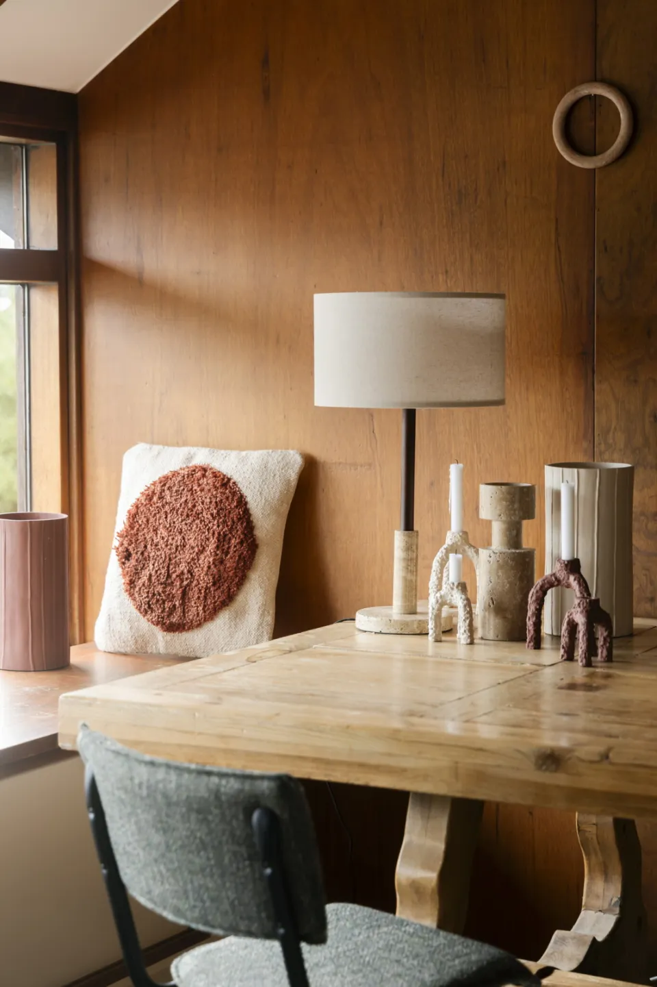 Dutchbone Paros kandelaar marmer beige, foto 3