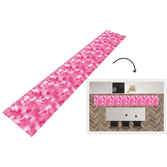 KitchenYeah Keukenloper - Keukenmat - Waterverf - Patronen - Fuchsia - Keuken vloerkleed Multicolor
