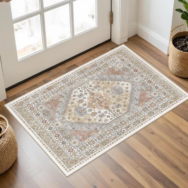 Mrilary Vintage, wasbaar vloerkleed in Perzische stijl, geschikt voor de keuken of hal .Deurmat 40 X 60 Cm Meerdere kleuren