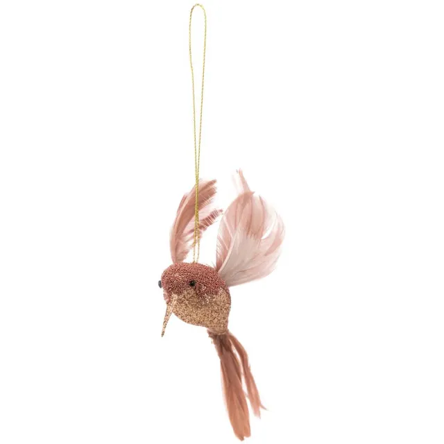 Feeric lights & Christmas Klein gouden plastic kerstvogeltje, 12 cm Rose
