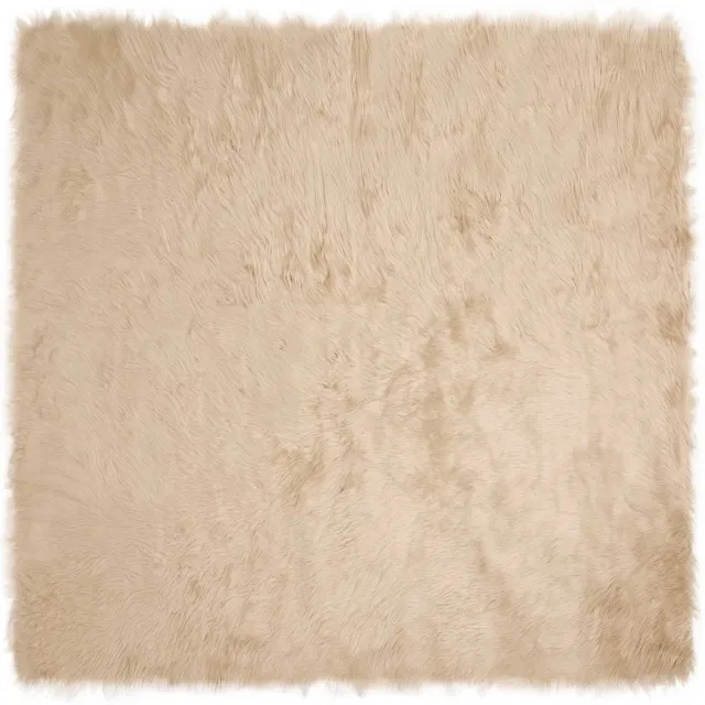vidaXL Tapijt - van - imitatie - schapenvacht - TAFALLA - Beige - 240 - x - 240 - cm