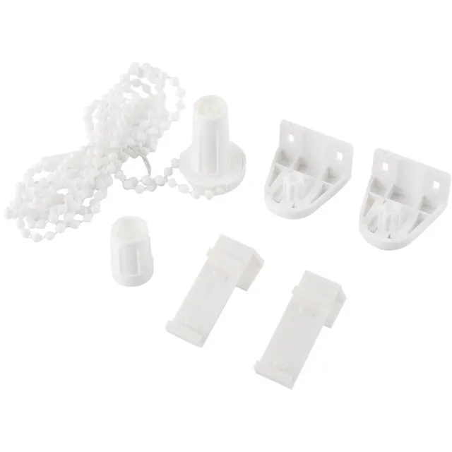 whiqutey 17mm Rolgordijn - Zonneschermkoppeling - Beugel Zijpoelie Ketting Reparatie Onderdelen - Gordijnset wit
