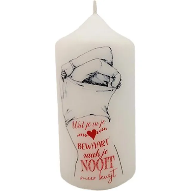 Van Licht Liefdes Cadeau Love Cadeau Kaars Vlinders in je buik wit
