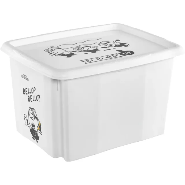 Keeeper opbergbox Karolina Minions, 30 liter, wit, 35x45x27 cm White;Black