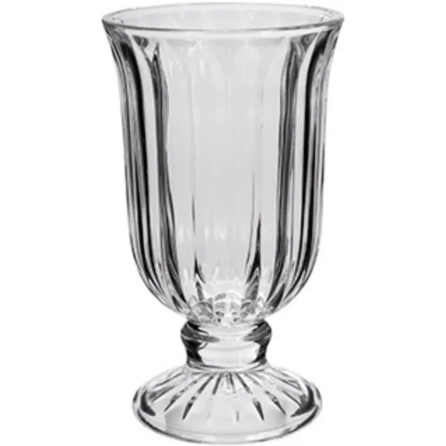 Alessandro bloemenvaas Verona modelo - transparant bewerkt glas - H18 cm - ronde kelk vorm