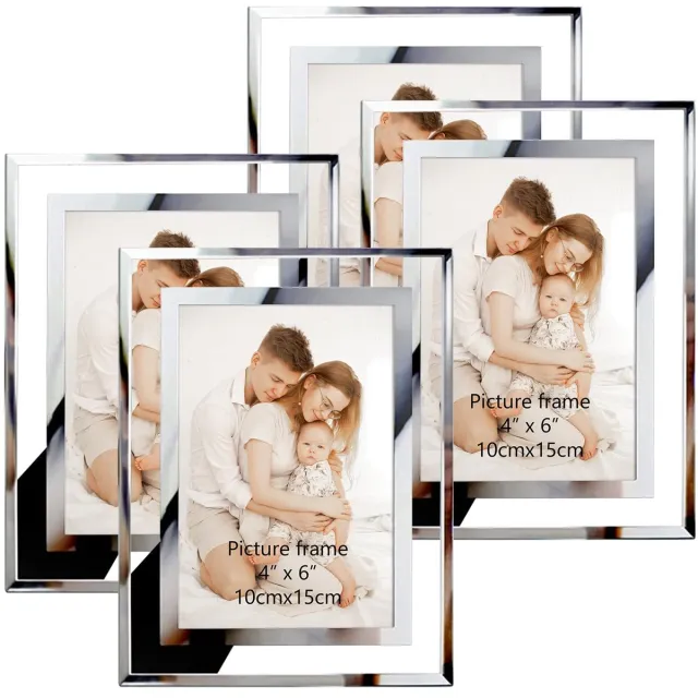 Ibenzoa Set van vier elegante glazen fotolijsten voor stijlvolle woondecoratie Transparant