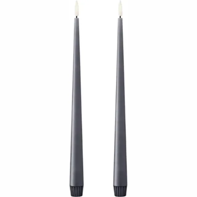 Ester & Erik Led Taper kaars 30cm dark slate set van 2 Grijs