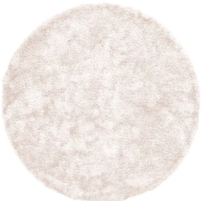 Padiro rond pluizig hoogpolig shaggy vloerkleed Ø 120 cm - oudroze - modern effen ontwerp - met een zachte uitstraling - voor vloerverwarming - van polyester en katoen
