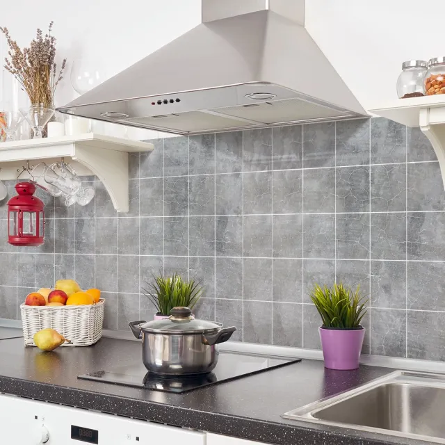 Ambiance Sticker Muurstickers - Zelfklevende tegelmuurstickers voor keuken en badkamer - 30 gepolijste betontegelstickers - 30 stickers 10x10cm Multi color